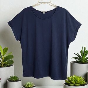 Green Envelope Navy Short Sleeve Boxy Tee XL